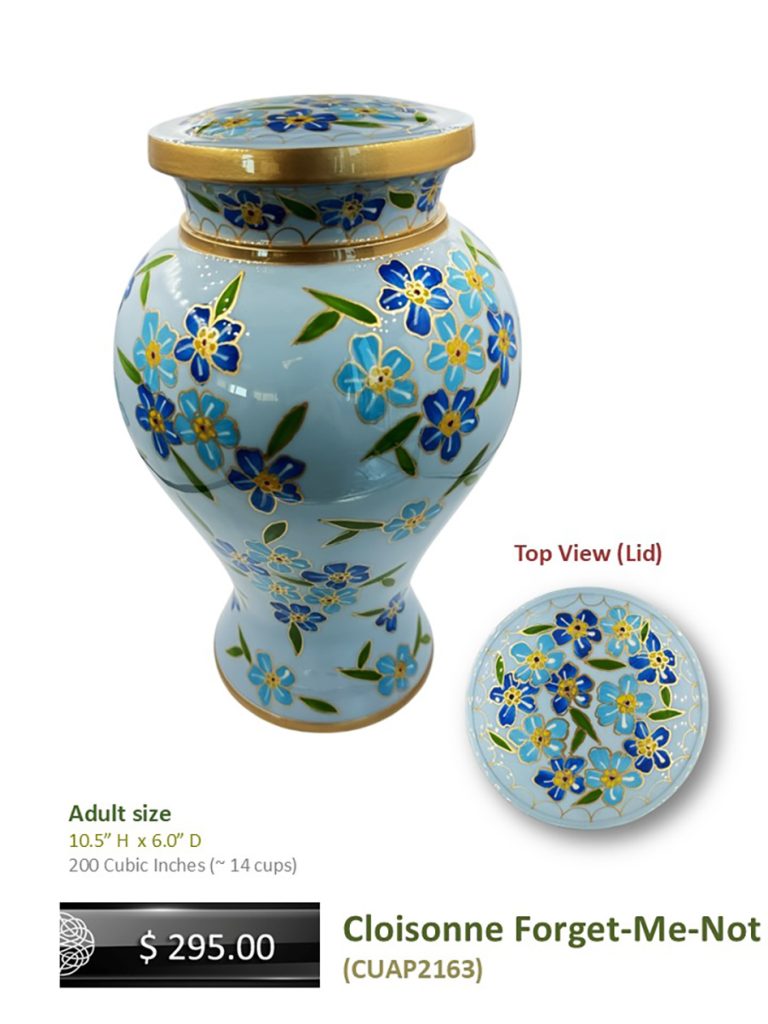 Forget-Me-Not Cloisonne Urn